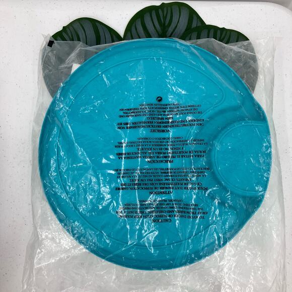 The Pampered Chef 2823 Blue Green Plastic Set Of 6 Reusable Outdoor Party Plates - Picture 3 of 4